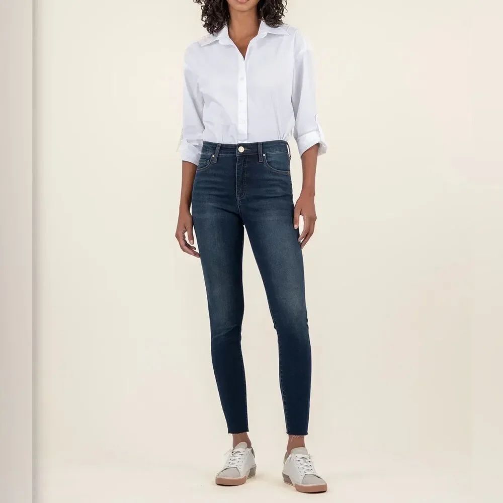 Kut From The Kluth CONNIE High Rise Skinny Fab Ab Ankle Dark Wash Blue Jeans